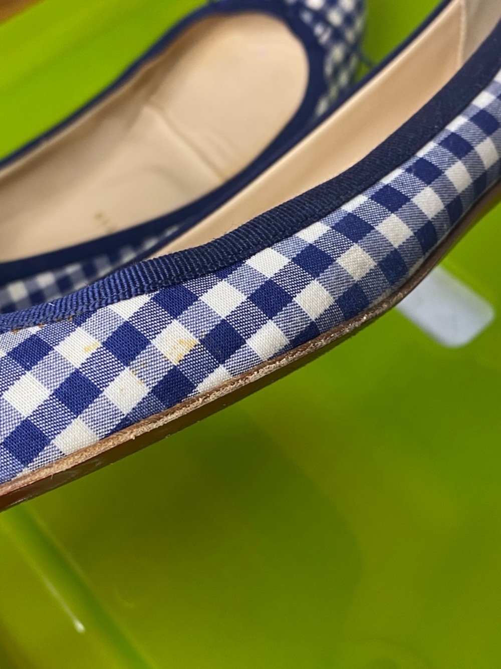 Christian Louboutin Blue and White Gingham Ballet Flats - Picture 11 of 11